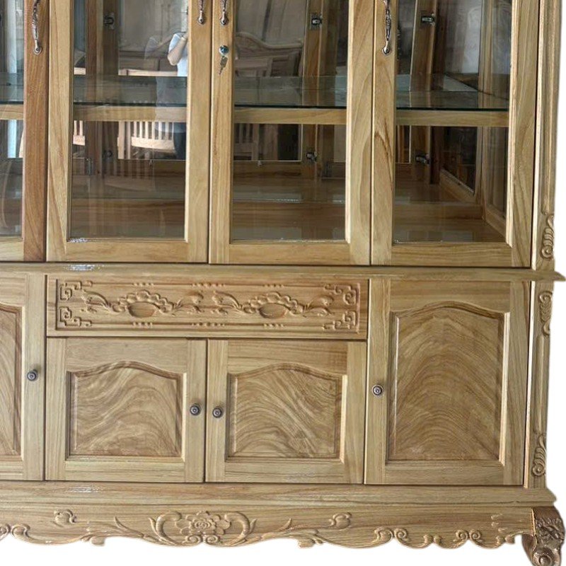 Chi tiết vân gỗ tủ rượu gỗ gõ đỏ cao cấp