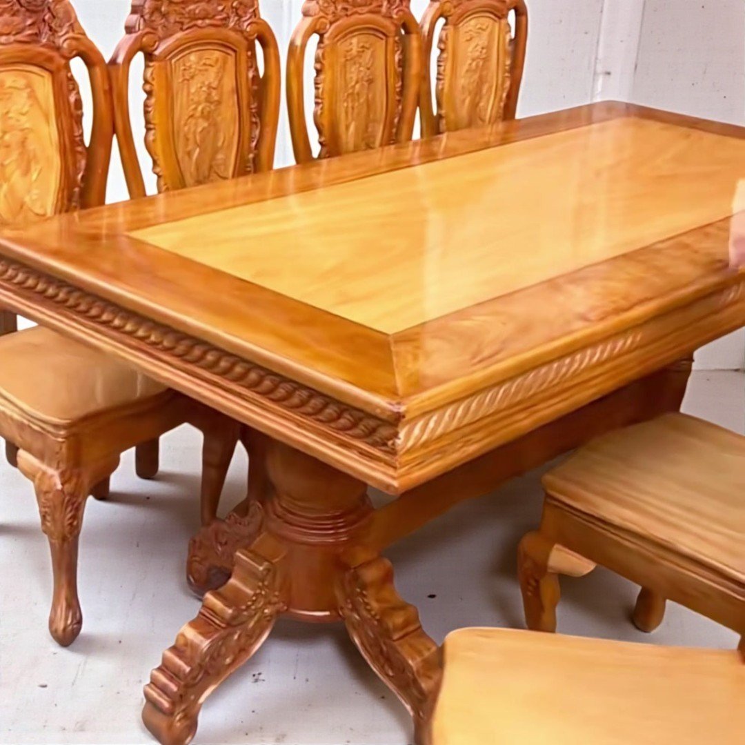 Bộ bàn ăn gỗ căm xe 8 ghế MS 3322 8 Ghế gỗ tự nhiên bộ bàn ăn gỗ căm xe 8 ghế