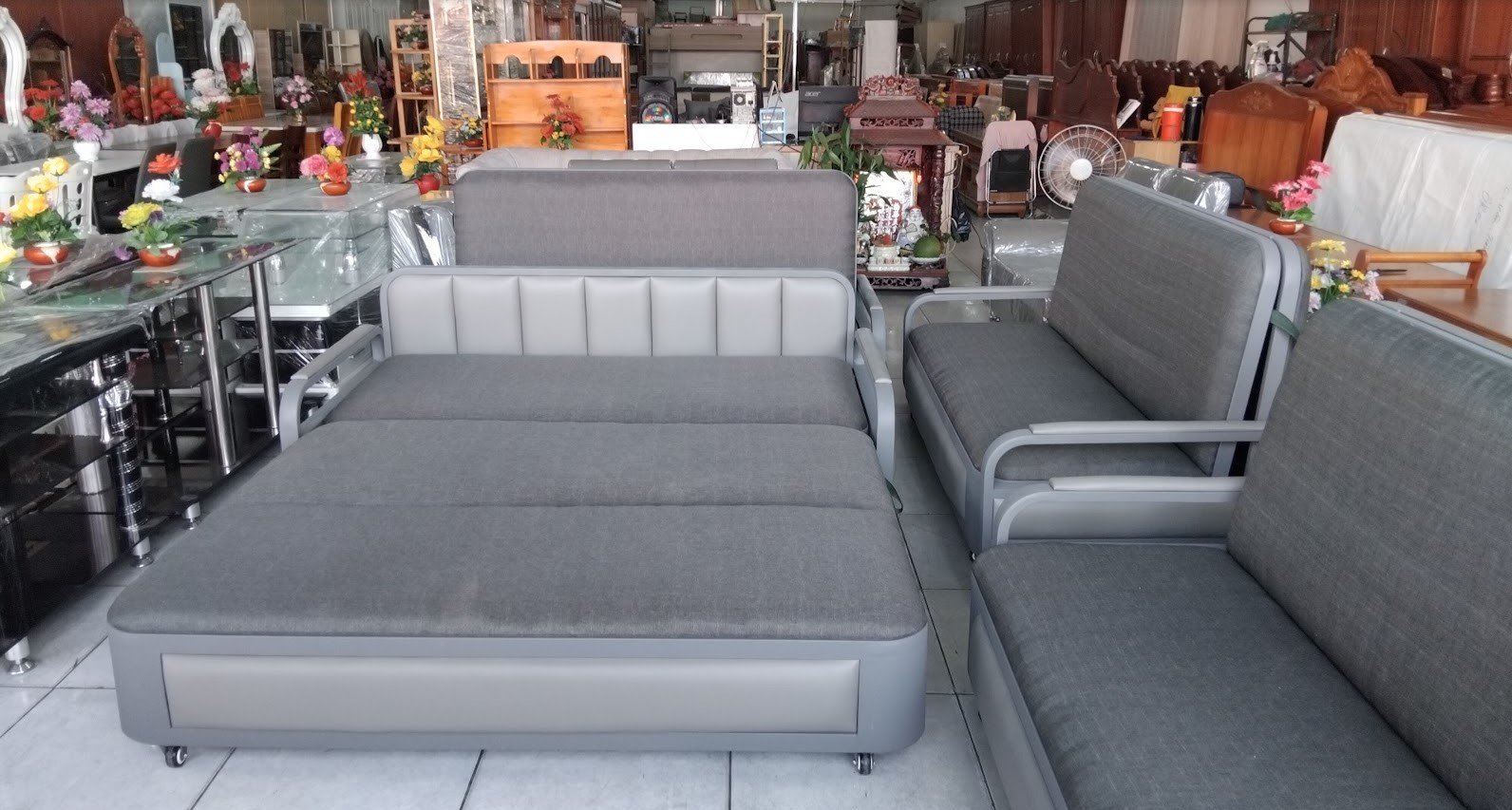 Ghế sofa kéo ra thành giường thông minh MS 3326 4 Ghế sofa kéo ra thành giường thông minh kích thước 1m2 1m4 1m6