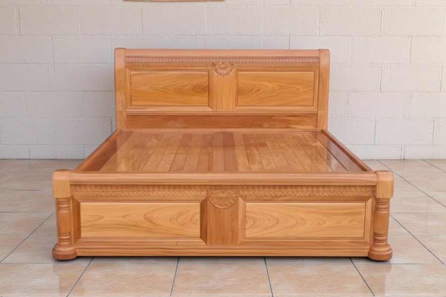 Giường gỗ đỏ cao cấp