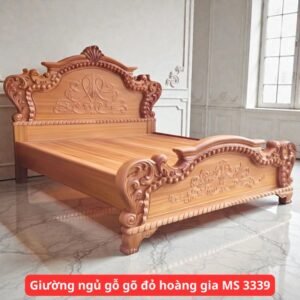Giường ngủ gỗ gõ đỏ hoàng gia MS 3339