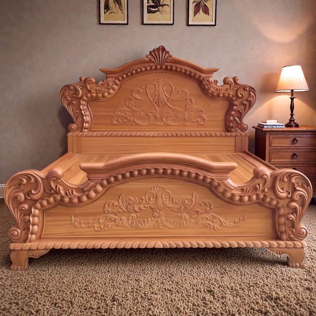 Giường ngủ gỗ gõ đỏ hoàng gia