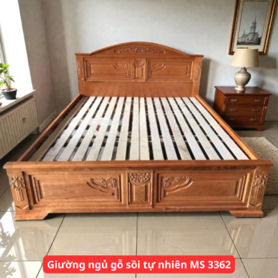Giường ngủ gỗ sồi tự nhiên MS 3362