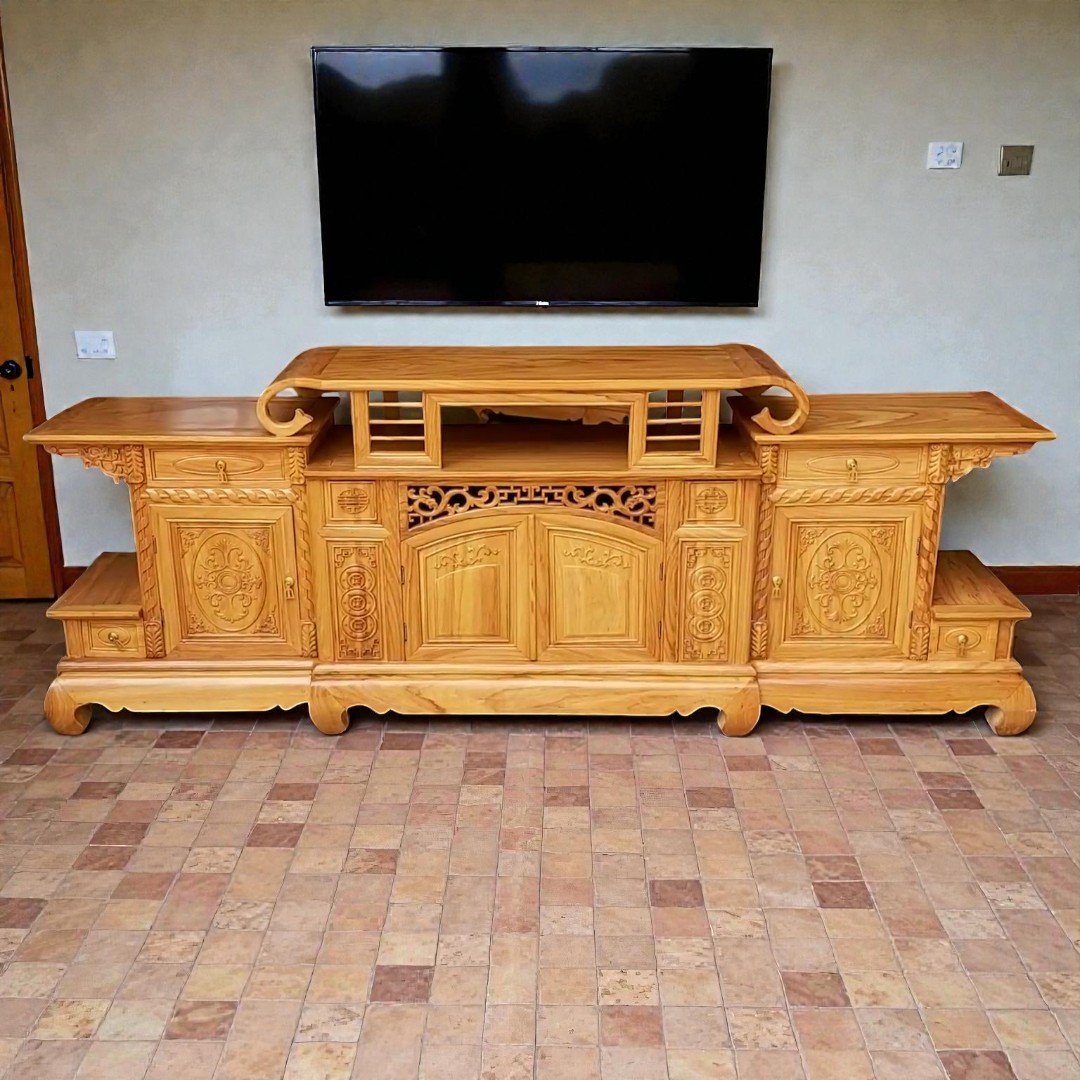 Kệ tivi gỗ gõ đỏ