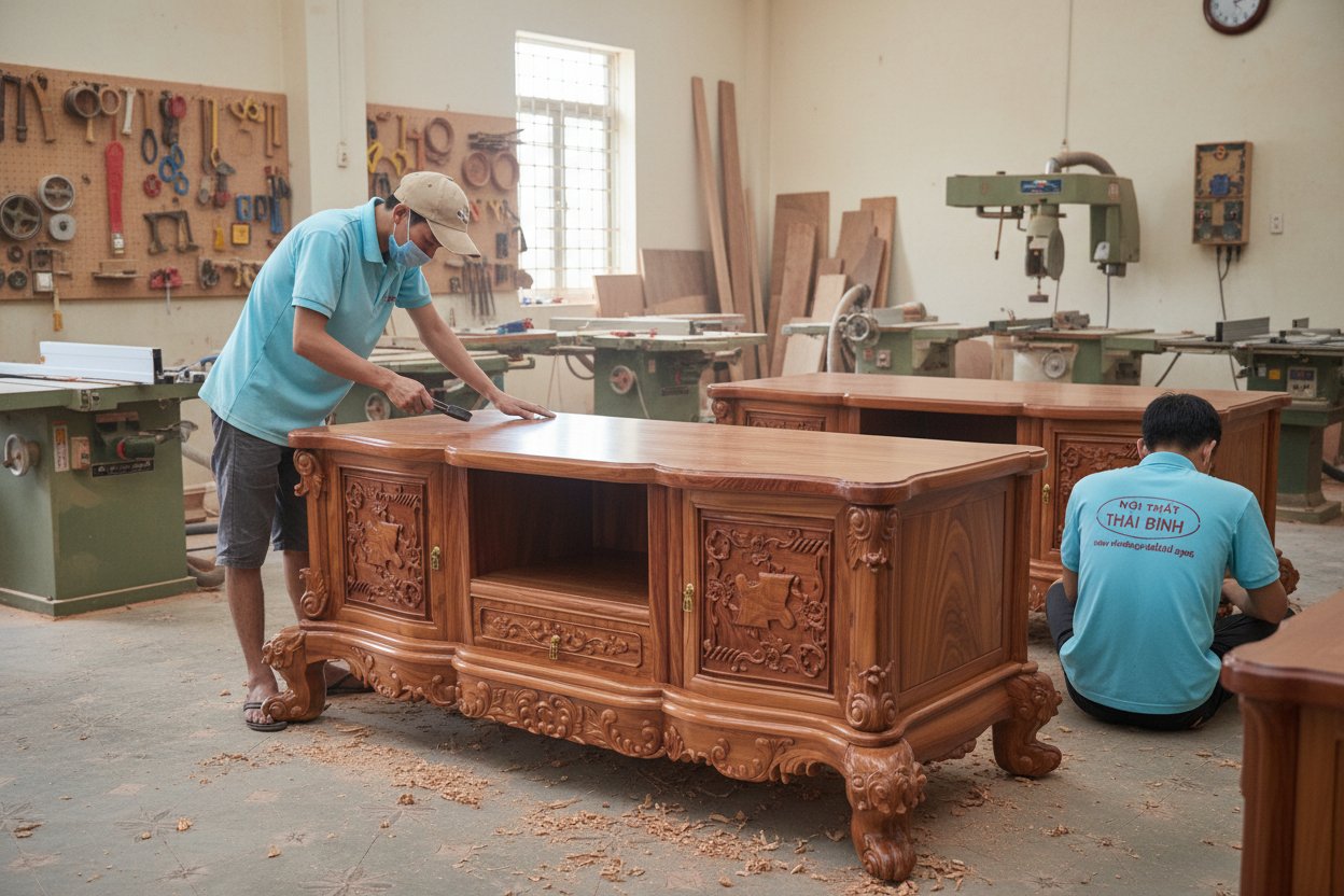 Kệ tivi gỗ hương đá hiện đại MS 3369 9 Kệ tivi gỗ hương đá hiện đại