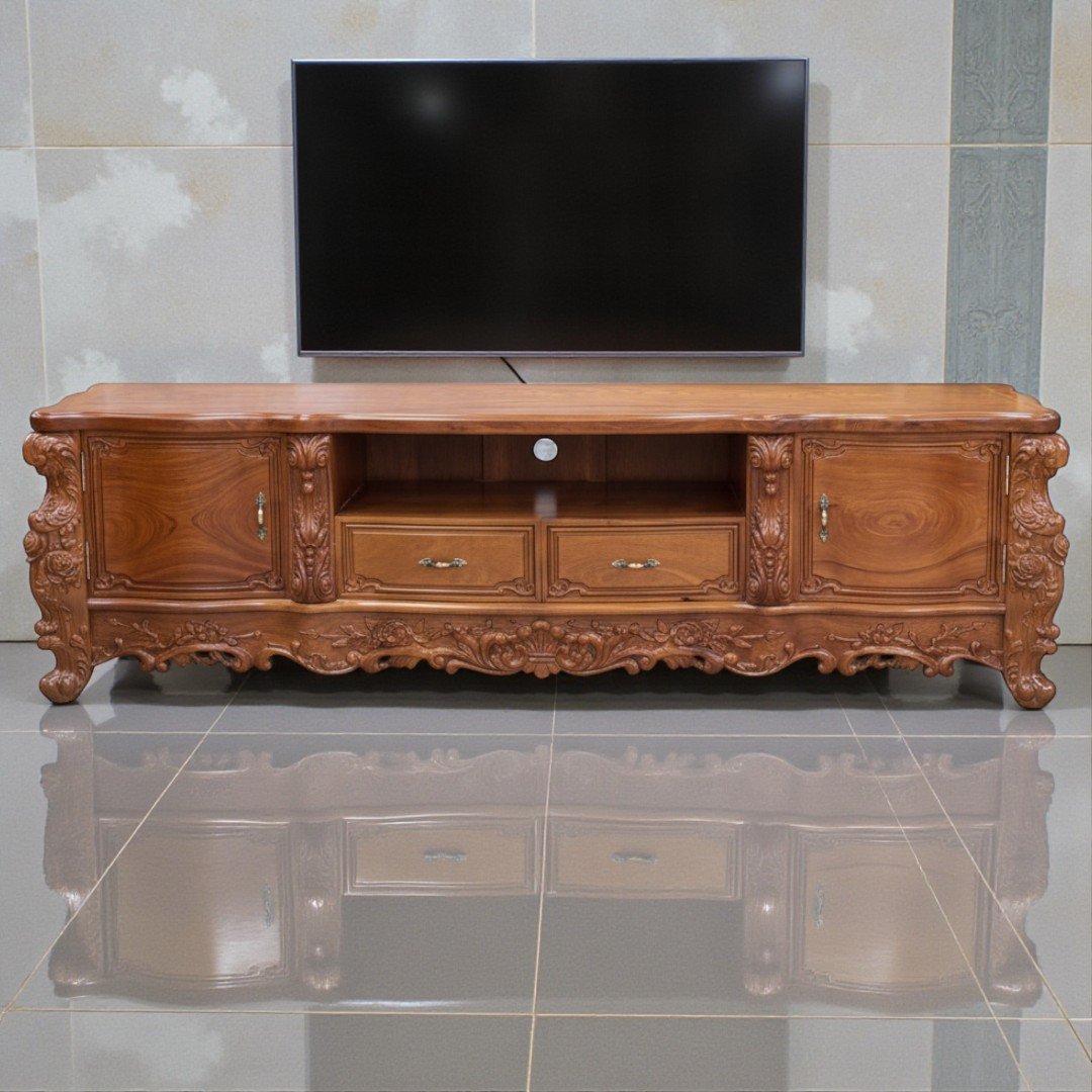 Kệ tivi gỗ hương đá hoàng gia phòng khách sang trọng
