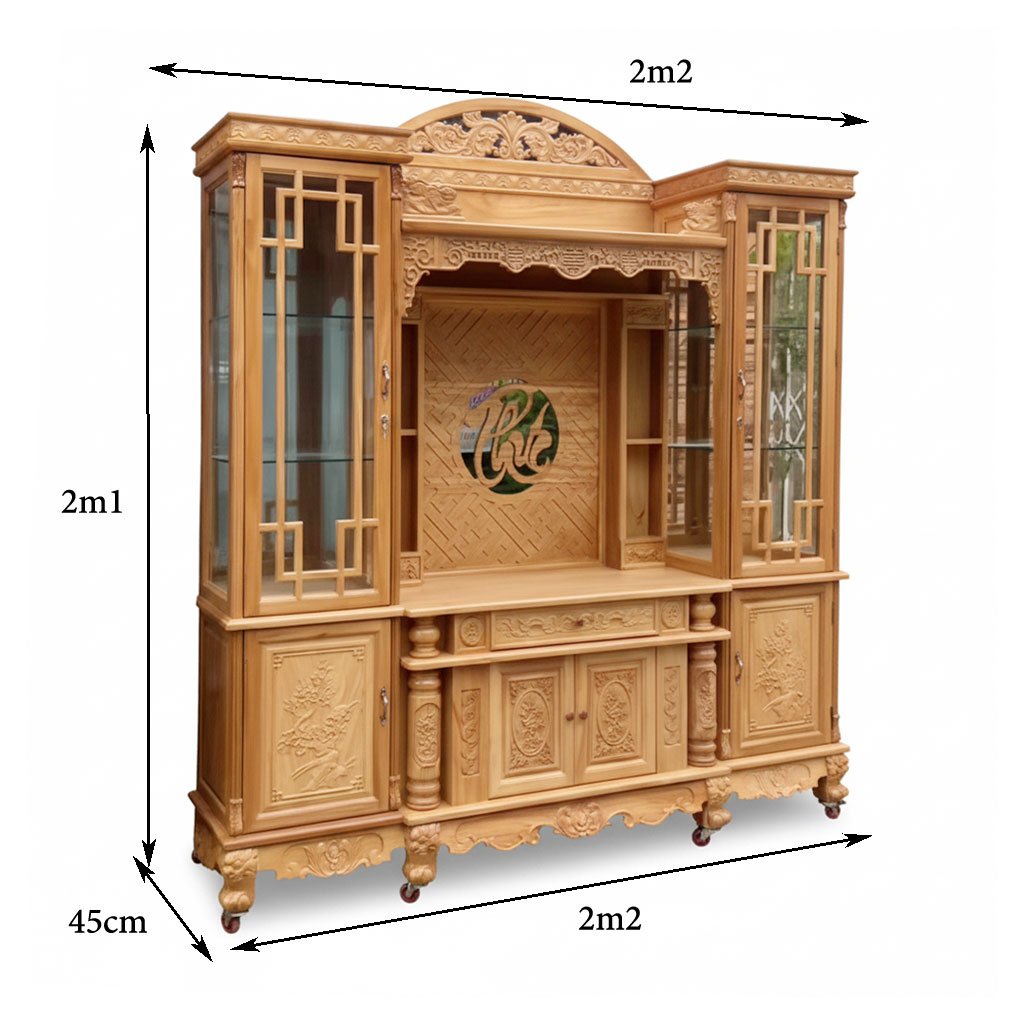 Kệ tivi kết hợp bàn thờ MS 3324 7 Kích thước kệ tivi kết hợp bàn thờ