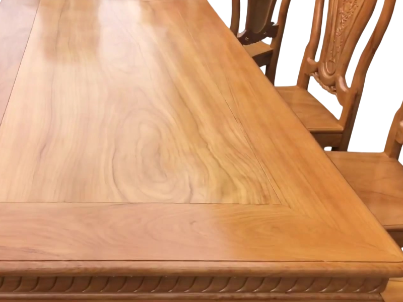 Mặt bàn ăn gỗ gõ đỏ vân gỗ tự nhiên