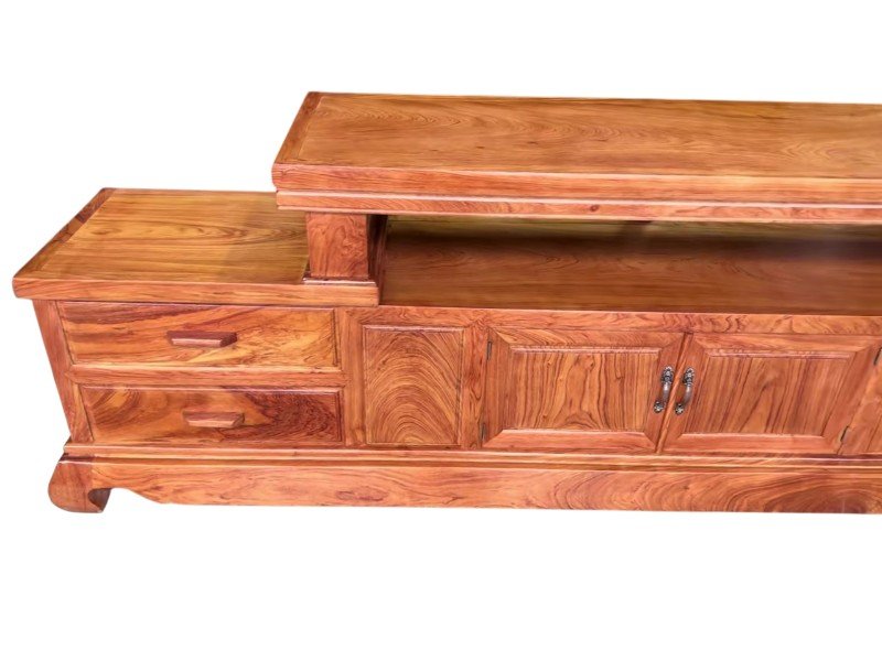 Thiết kế kệ tivi gỗ Hương Đá tự nhiên chắc chắn bền đẹp