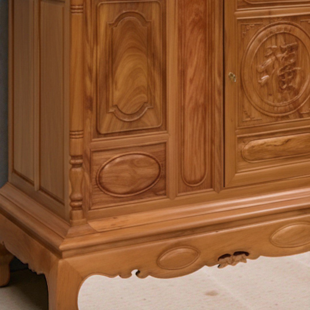 Tủ thờ gỗ hương đá tự nhiên rộng 1m75 MS 3346 9 Thiết kế tủ thờ gỗ hương đá truyền thống sang trọng