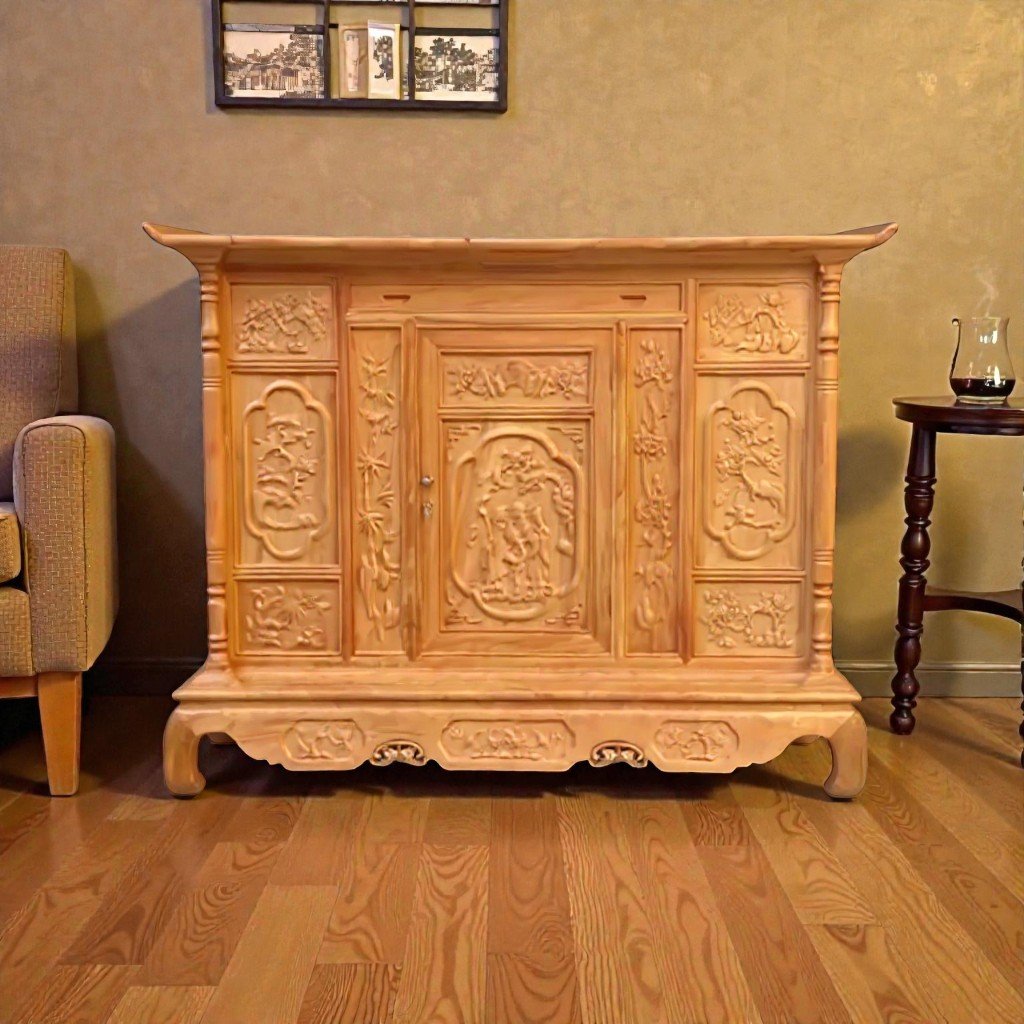 Tủ Thờ Gỗ Gõ Đỏ Bền Đẹp Cỡ Lớn MS 3356 6 Tủ Thờ Gỗ Gõ Đỏ Bền Đẹp