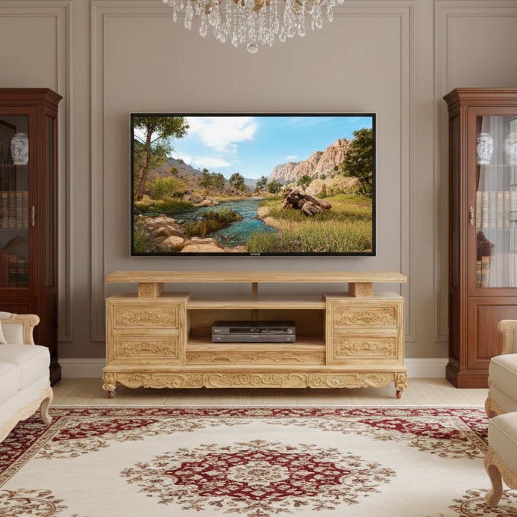 kệ tivi gỗ gõ đỏ