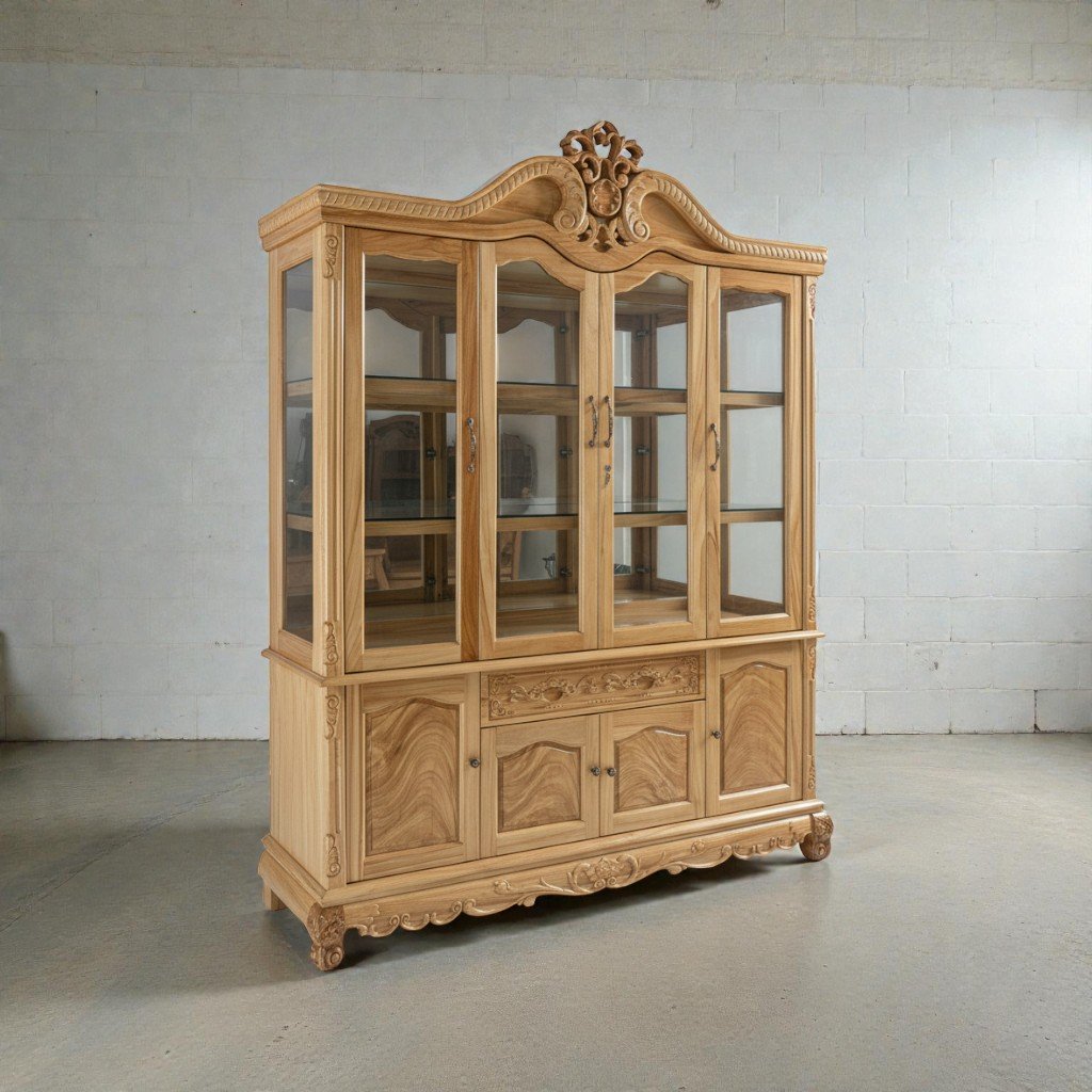 Tủ rượu gỗ gõ đỏ sang trọng cho phòng khách