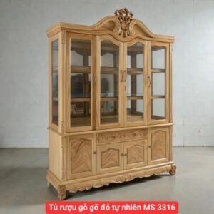Tủ rượu gỗ gõ đỏ tự nhiên MS 3316