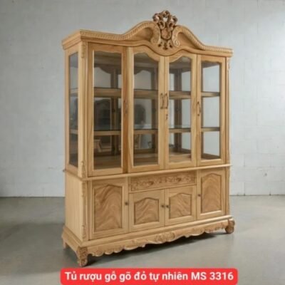 Tủ rượu gỗ gõ đỏ tự nhiên MS 3316