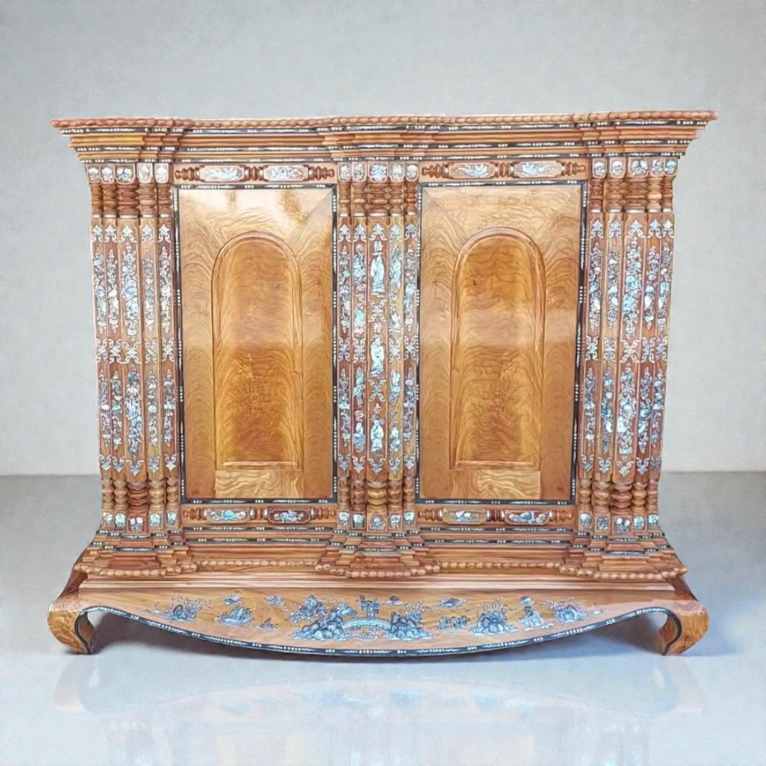 Tủ thờ gỗ gõ đỏ 19 trụ