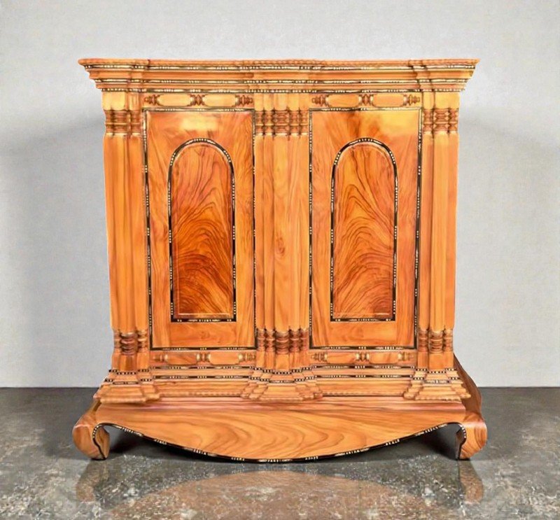 Tủ thờ gỗ gõ đỏ 9 trụ MS 3329 4 Tủ thờ gỗ gõ đỏ 9 trụ