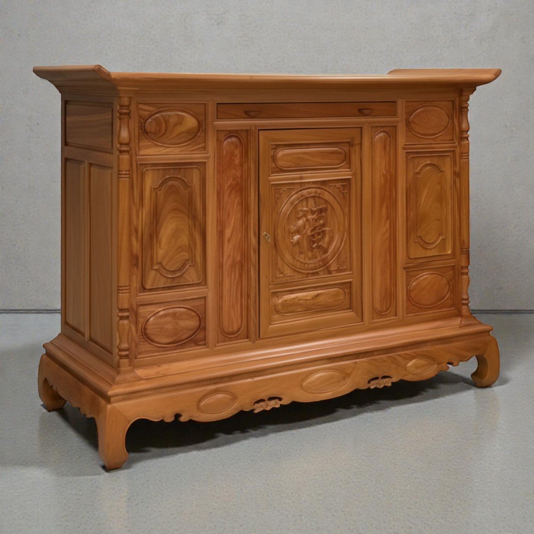 Tủ thờ gỗ hương đá tự nhiên rộng 1m75 MS 3346 10 Tủ thờ gỗ hương đá tự nhiên kích thước 1m75 cao cấp