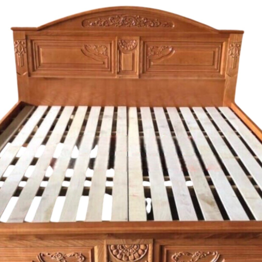 Giường ngủ gỗ sồi tự nhiên MS 3362 6 Vân gỗ sồi Nga tự nhiên trên giường ngủ chất lượng