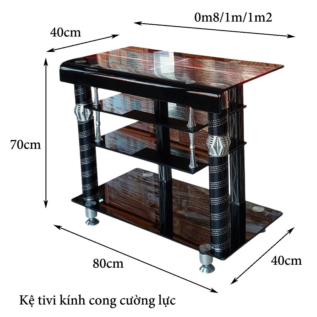 Kệ tivi kính cường lực hiện đại MS 3365 7 Kích thước kệ tivi kính cường lực hiện đại