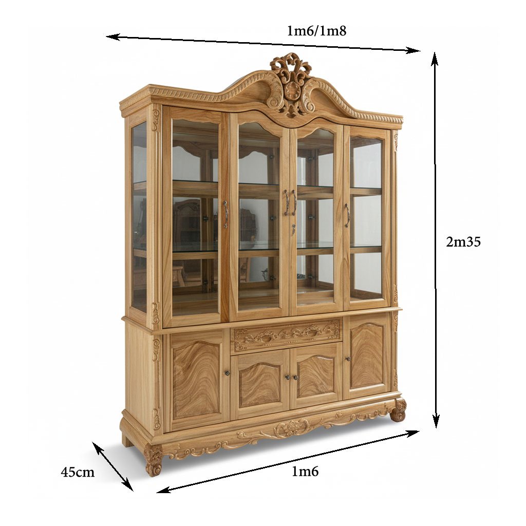 Kích thước tủ rượu gỗ gõ đỏ