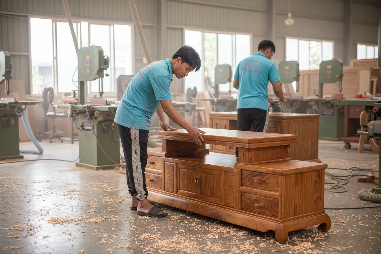 Kệ tivi gỗ Hương Đá tự nhiên