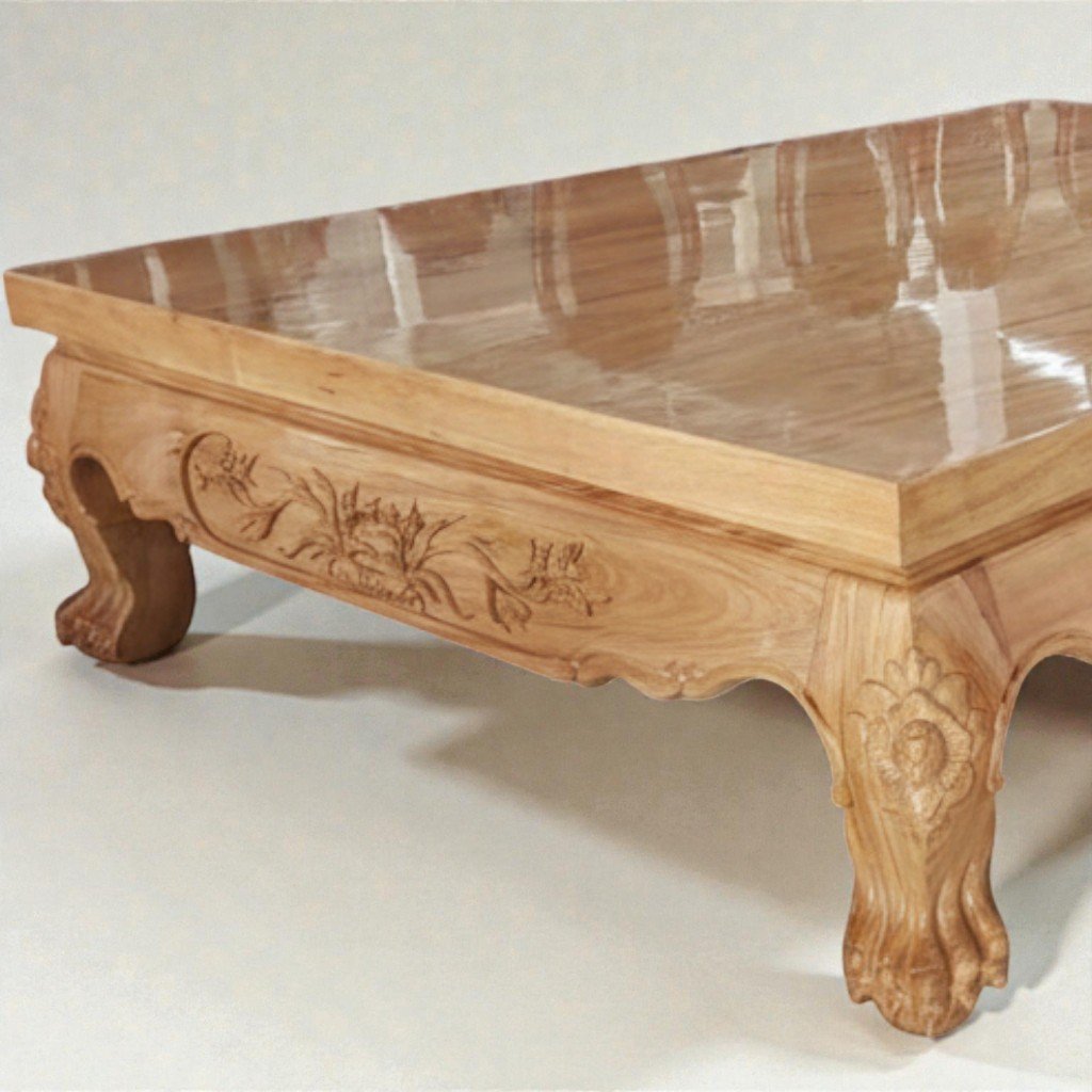 Li văng gỗ gõ đỏ cao cấp MS 3334 8 Chi tiết chân li văng gỗ gõ đỏ 20x20cm chắc chắn