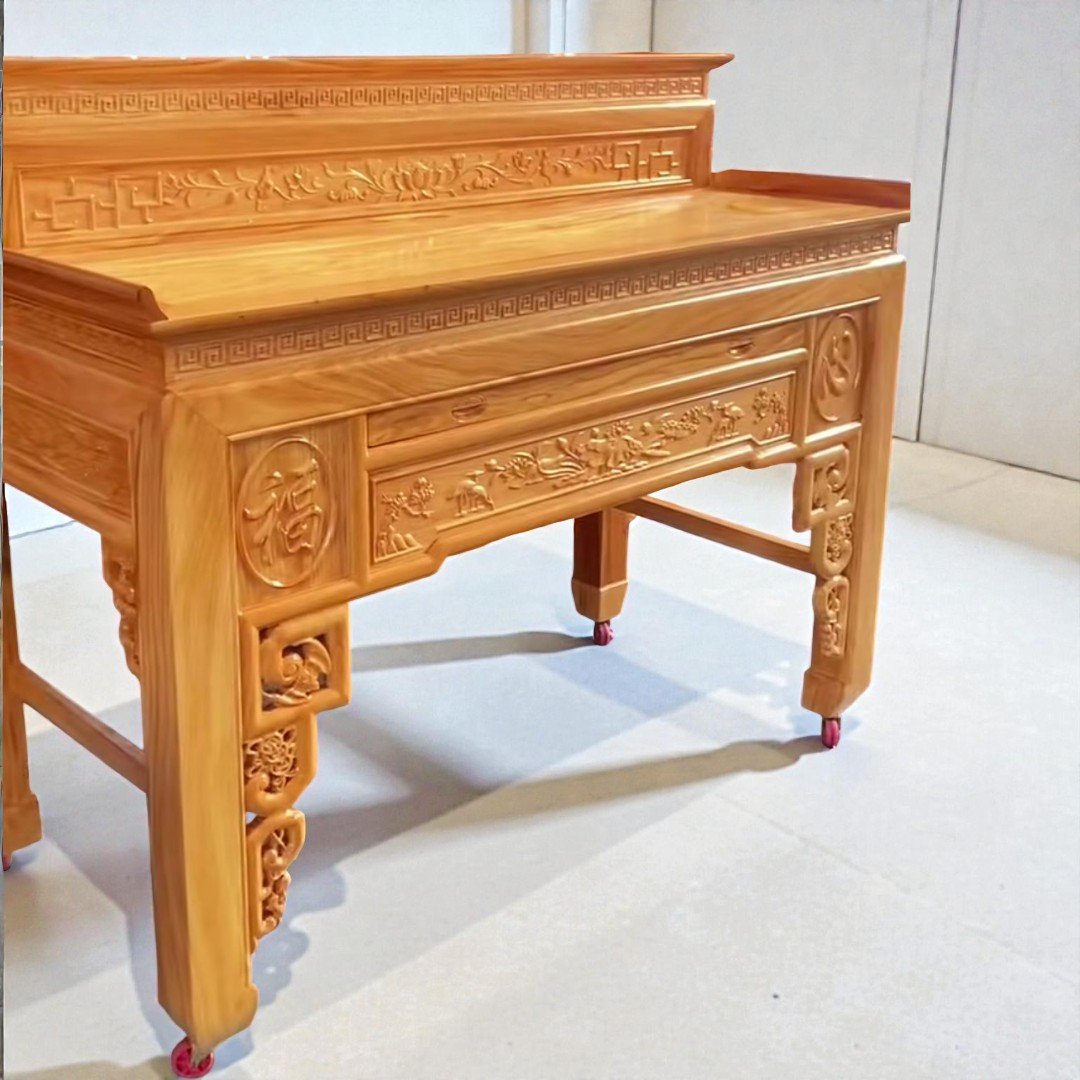 Bàn cúng 2 tầng chạm sen