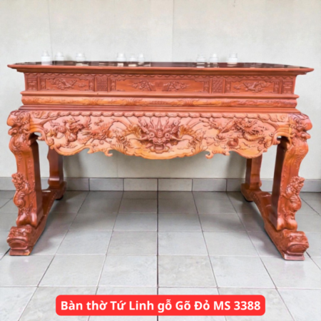 Bàn thờ Tứ Linh gỗ Gõ Đỏ MS 3388