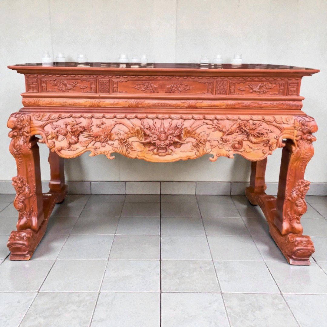 Bàn thờ Tứ Linh gỗ Gõ Đỏ chạm khắc thủ công cao cấp