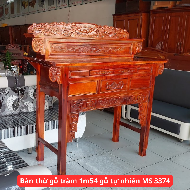 Bàn thờ gỗ tràm 1m54 gỗ tự nhiên MS 3374 1 Bàn thờ gỗ tràm 1m54 gỗ tự nhiên MS 3374