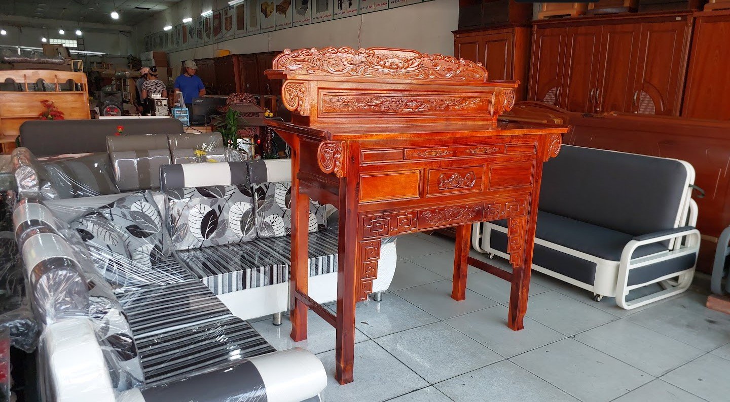 Bàn thờ gỗ tràm 1m54 gỗ tự nhiên MS 3374 8 Bàn thờ gỗ tràm tự nhiên