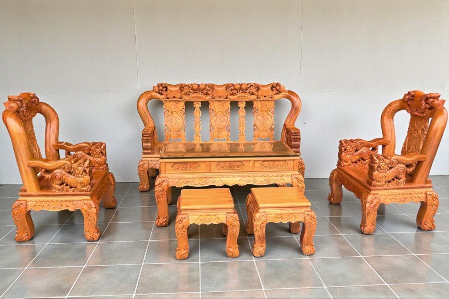 Bộ salon gỗ phòng khách
