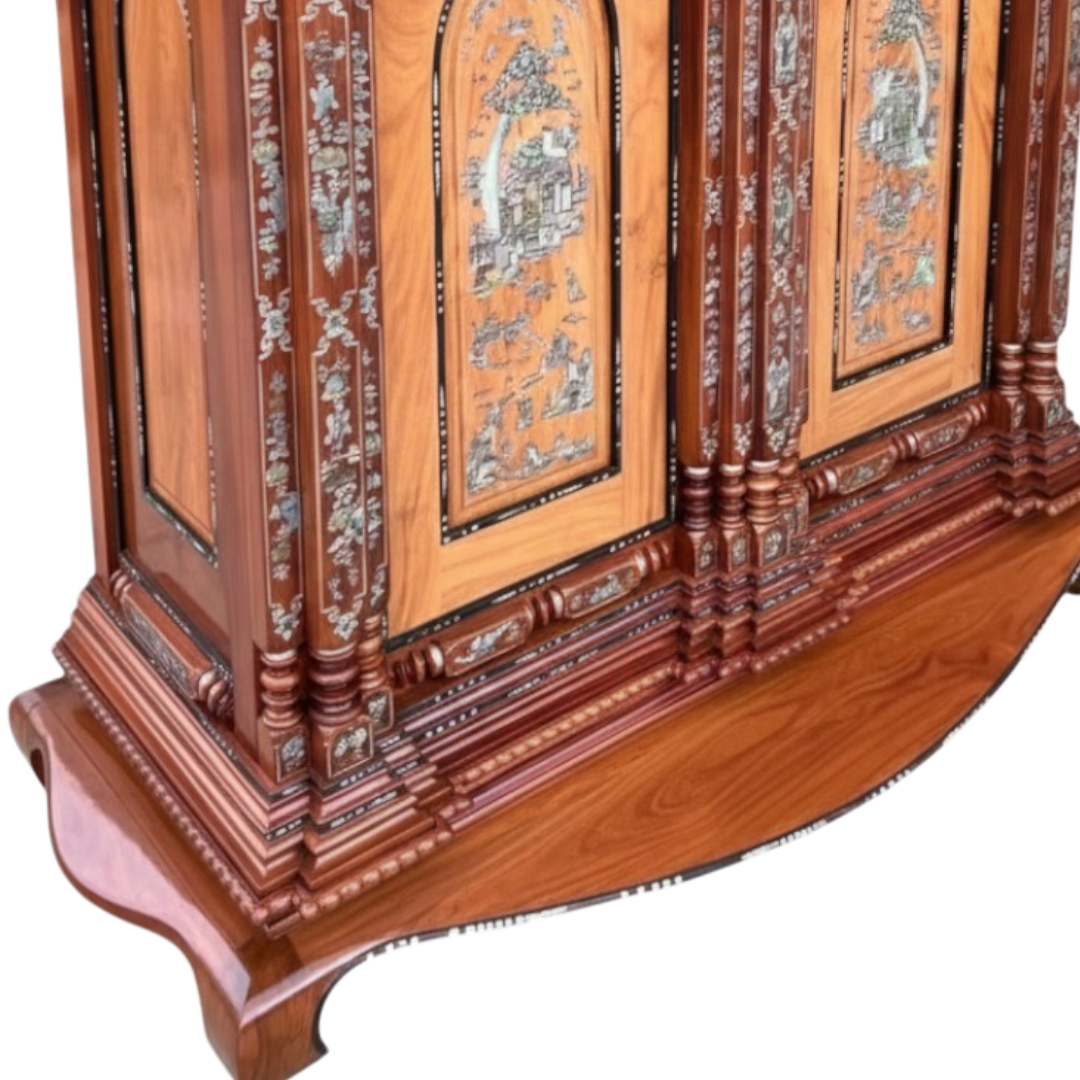 Chi tiết mẫu tủ thờ 11 trụ kích thước 1m6 tại Nội Thất Thái Bình