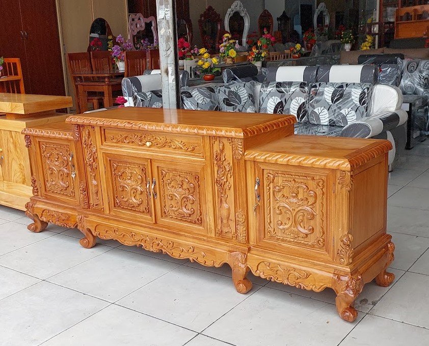 Kệ tivi gỗ gõ đỏ cao cấp