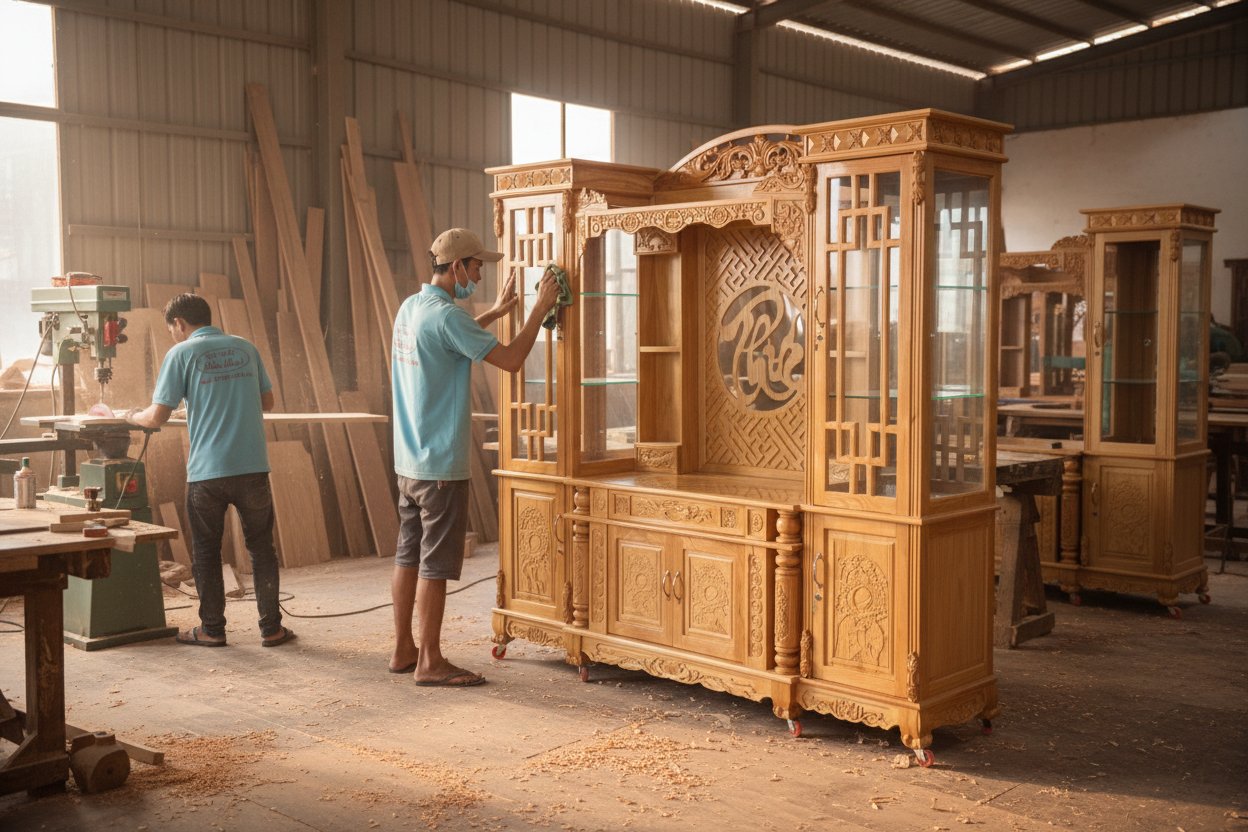 Kệ tivi gỗ gõ đỏ kết hợp bàn thờ & tủ rượu MS 3375 9 Kệ tivi gỗ gõ đỏ kết hợp bàn thờ & tủ rượu