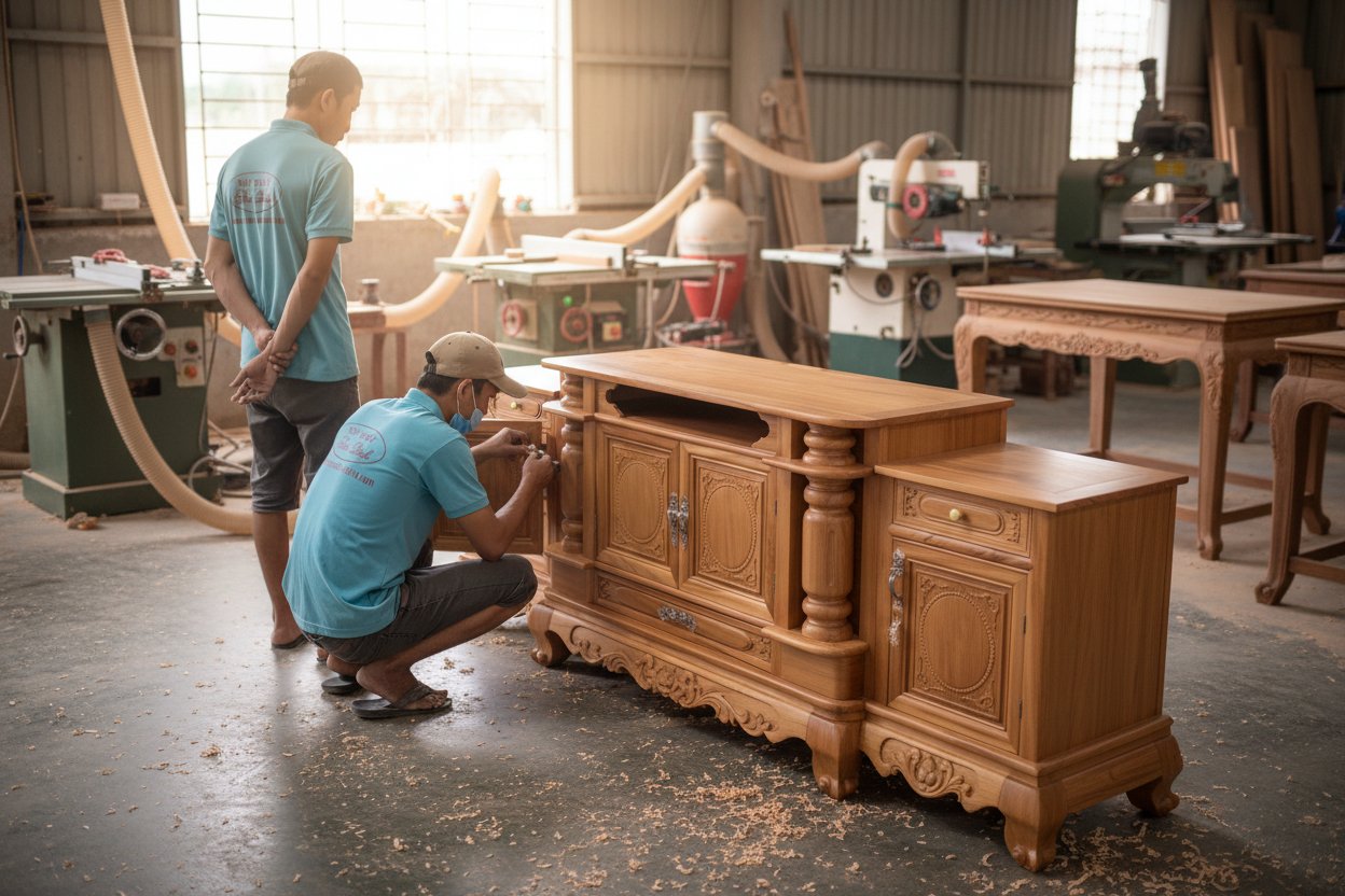 Kệ tivi gỗ tự nhiên