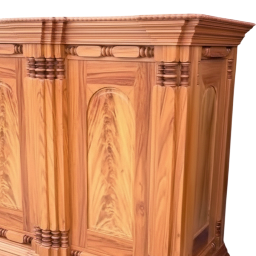 Mặt trước tủ thờ gỗ gõ đỏ chạm khắc tinh xảo