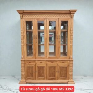 Tủ rượu gỗ gõ đỏ 1m6 MS 3392