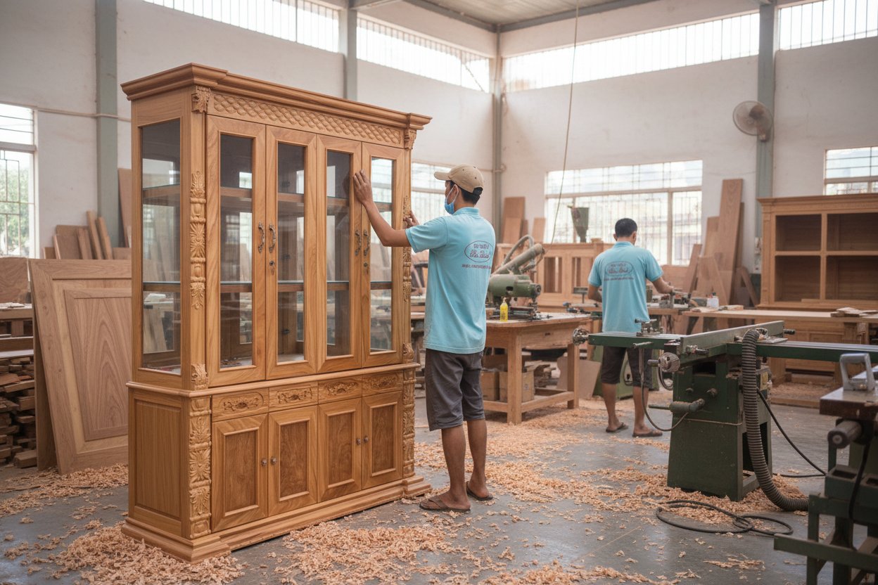 Tủ rượu gỗ gõ đỏ 1m6 MS 3392 11 Tủ rượu gỗ gõ đỏ tự nhiên 1m6 phòng khách