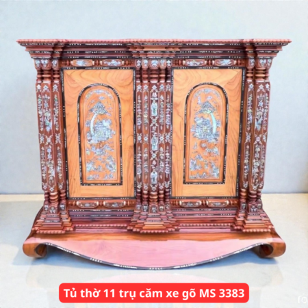 Tủ thờ 11 trụ căm xe gõ MS 3383
