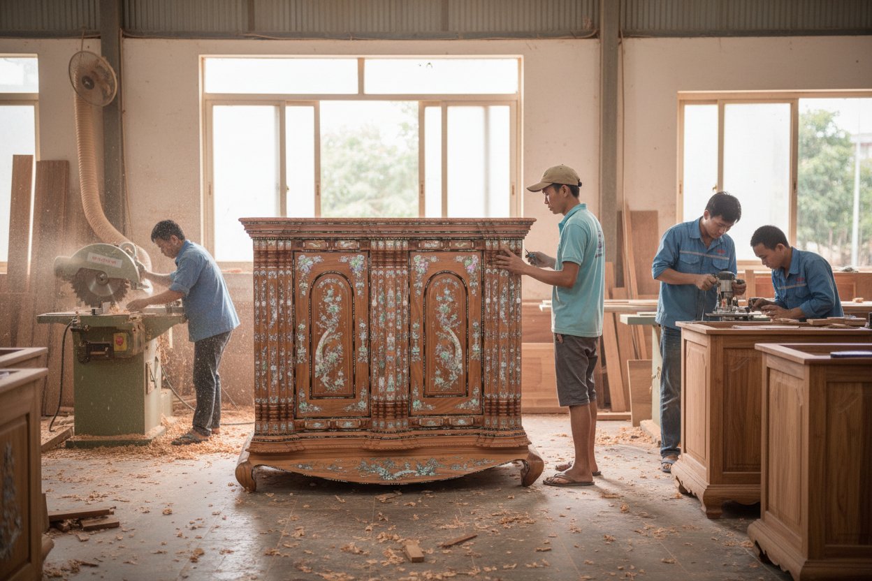 Tủ thờ khảm trai cao cấp chất lượng