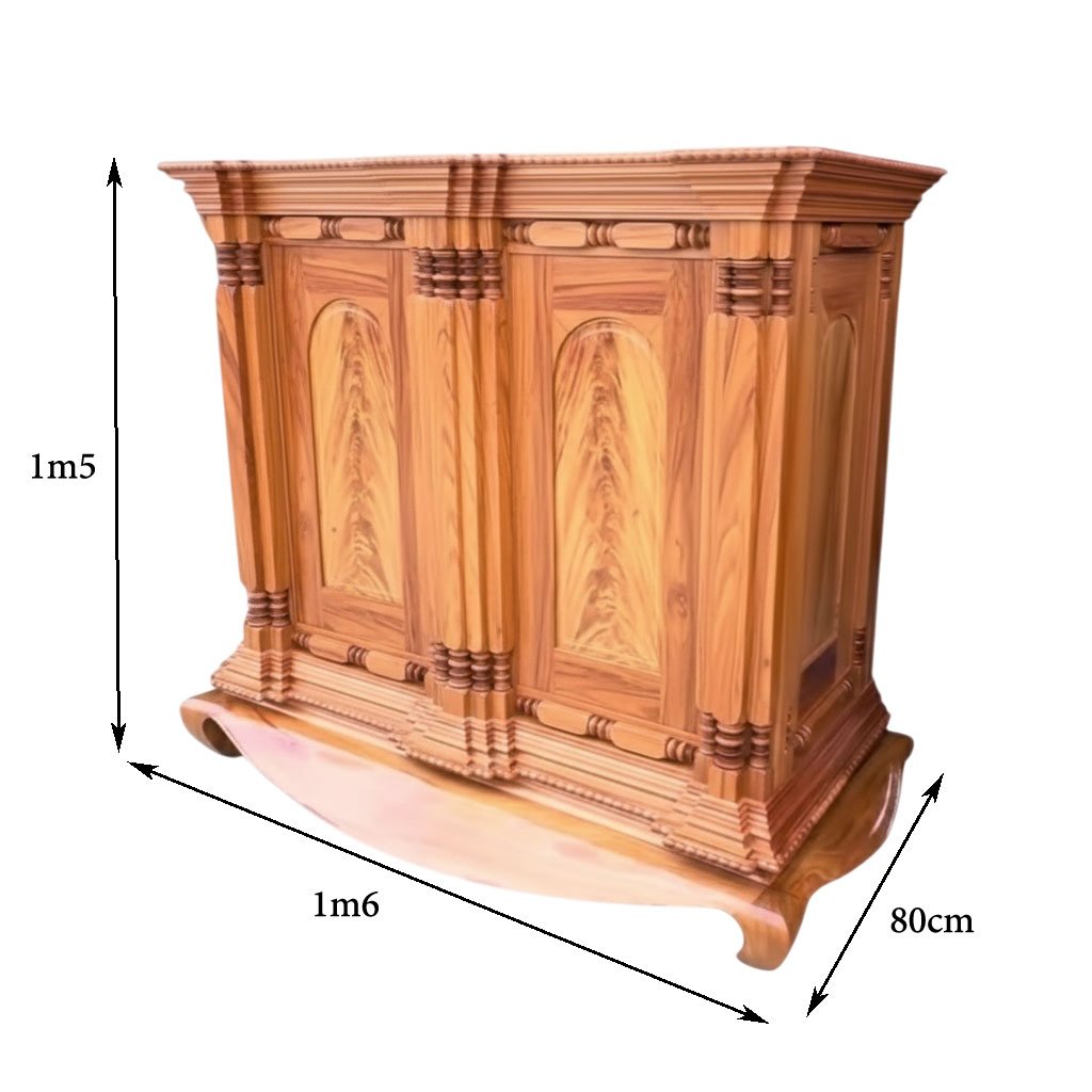 Kích thước tủ thờ gõ đỏ 15 trụ cao cấp