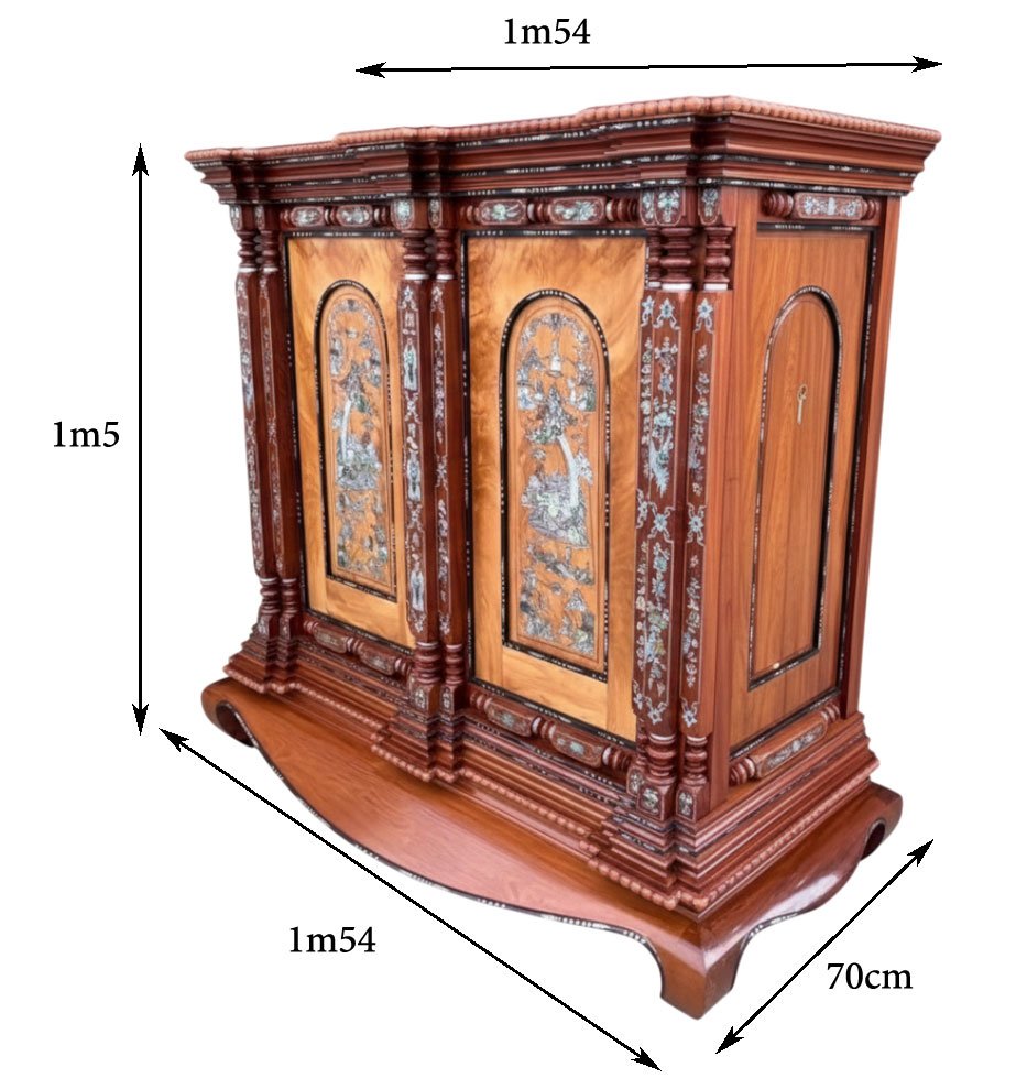 Kích thước tủ thờ đẹp 9 trụ căm xe gõ đỏ gỗ tự nhiên cao cấp