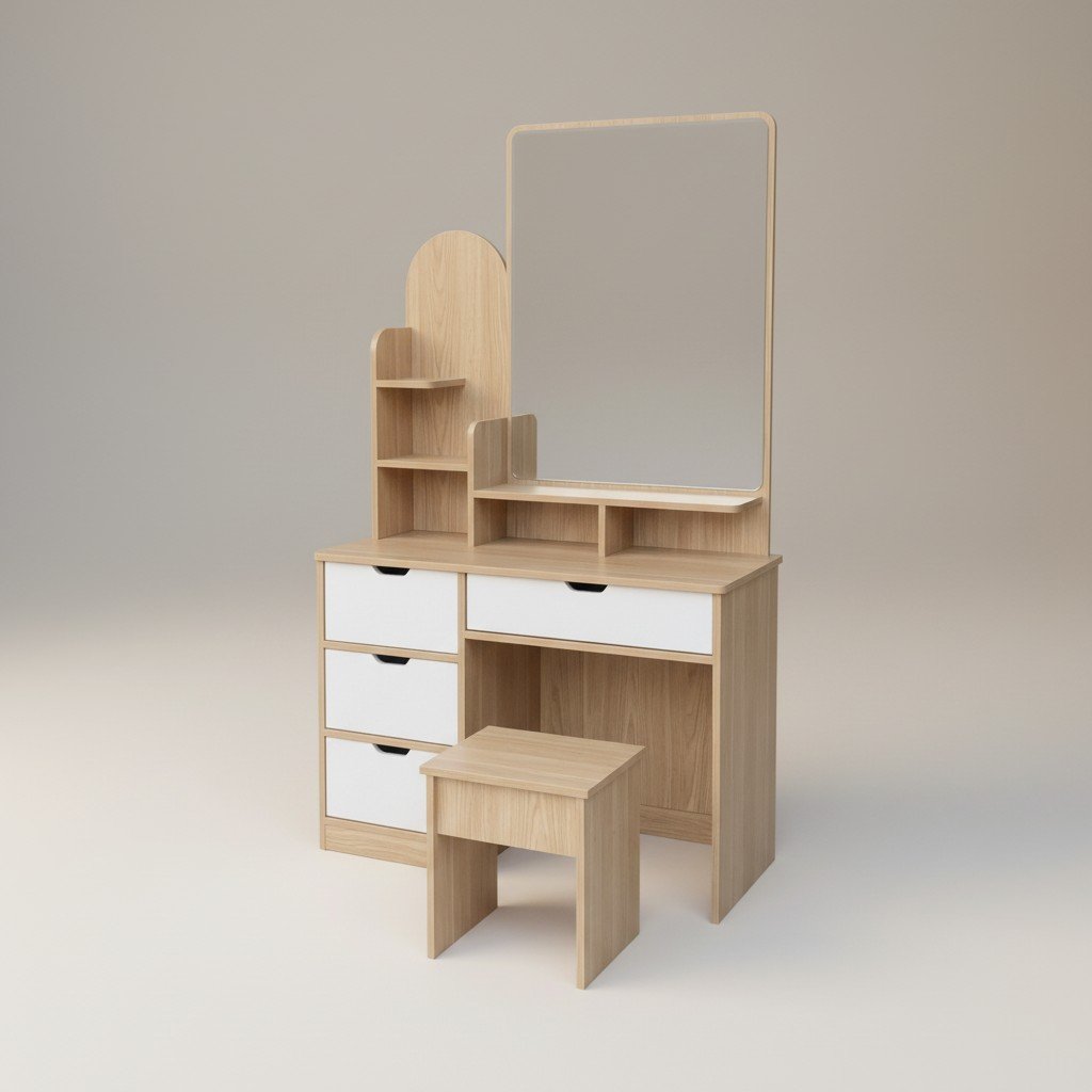 Combo nội thất phòng ngủ hiện đại MS 3410 6 Bàn trang điểm gỗ combo nội thất phòng ngủ hiện đại