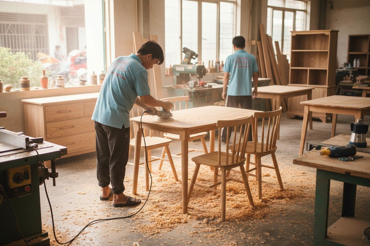 Bộ bàn ăn 4 ghế gỗ cao su