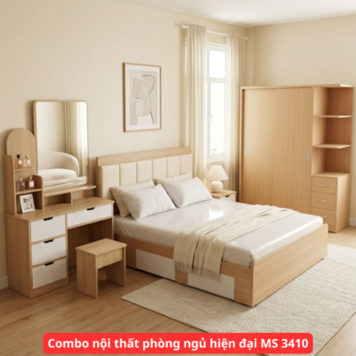 Combo nội thất phòng ngủ hiện đại gỗ công nghiệp cao cấp