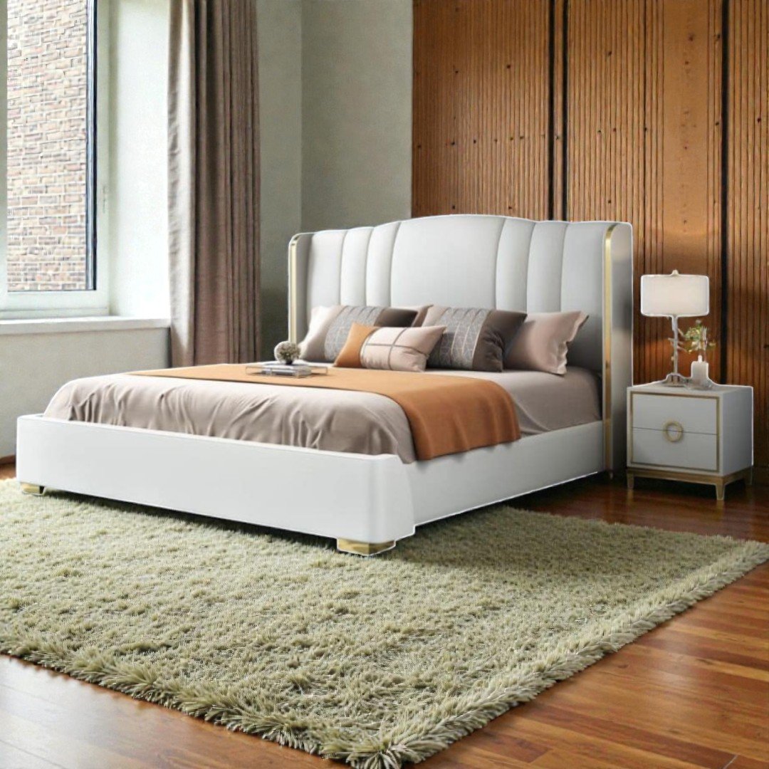 Giường bọc nệm 1m8 x 2m kèm bàn trang điểm cao cấp