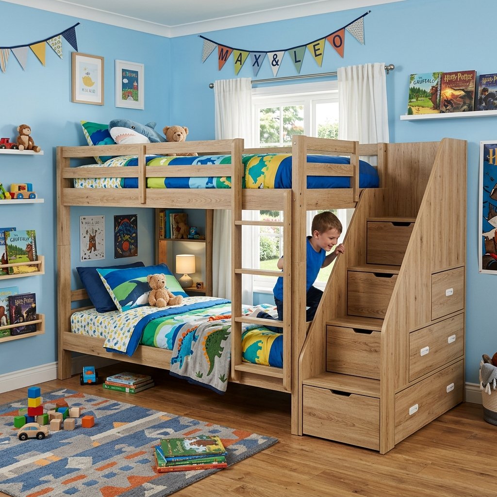 Chọn giường tầng cho bé gỗ sồi tự nhiên