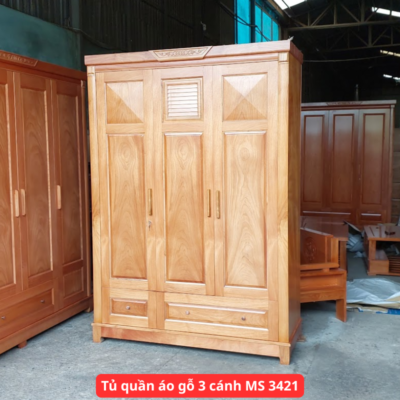 Tủ quần áo gỗ 3 cửa đẹp